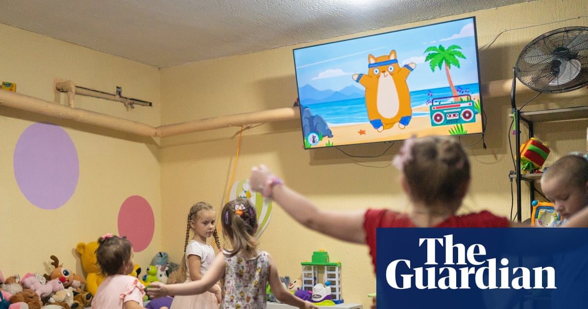 ‘Children thrive down here’: the secret play centre hidden under Ukraine’s most dangerous city