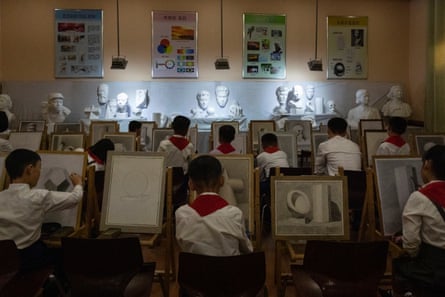 A drawing class at the Mangyongdae Schoolchildren’s Palace in Pyongyang.