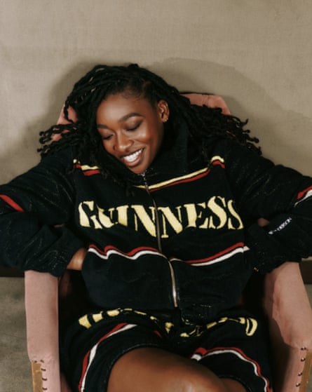 A Guinness-logo towelling jacket in black, cost £710.