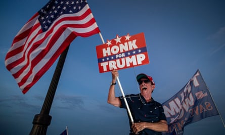 A Trump supporter outside Mar-a-Lago on 15 November.