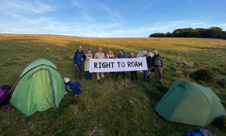 Wild camping protest on the Blachford estate.