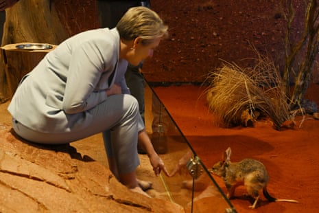 Minister for the Environment and Water Tanya Plibersek with an endangered Greater Bilby.