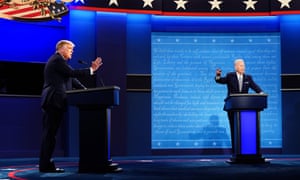 Donald Trump and Joe Biden spar during the first 2020 presidential election debate in Cleveland, Ohio
