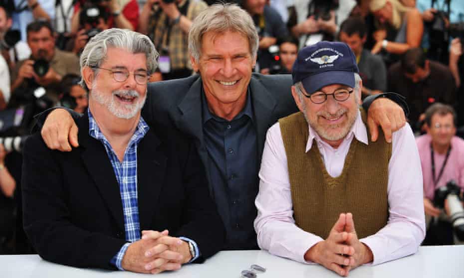 George Lucas, Harrison Ford and Steven Spielberg at the Indiana Jones and the Kingdom of the Crystal Skull premiere, Cannes 2008.