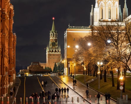 The Kremlin lit up at night