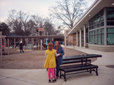 Andrea Harris Smith and her daughter at a playground in Washington, D.C.