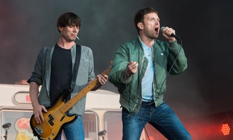 Blur’s Damon Albarn and Alex James at Hyde Park on 20 June  2015