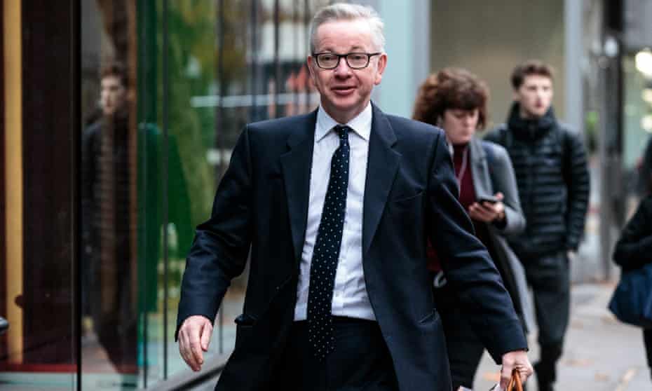 Michael Gove arrives at the Department for Environment, Food and Rural Affairs on Friday.