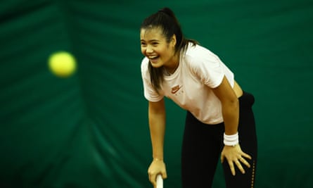 Raducanu at a media day at the Queen’s Club in London in January 2020