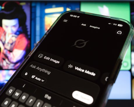 xAI's Grok app is displayed on iPhone and screen