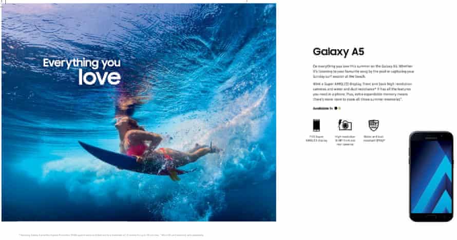 A Samsung advertisement inviting customers to capture their ‘Sunday surf session at the beach’.