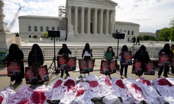 Abortion rights supporters staging a ‘die-in’ protest