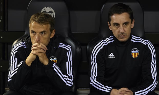 Phil Neville with his brother Gary Neville
