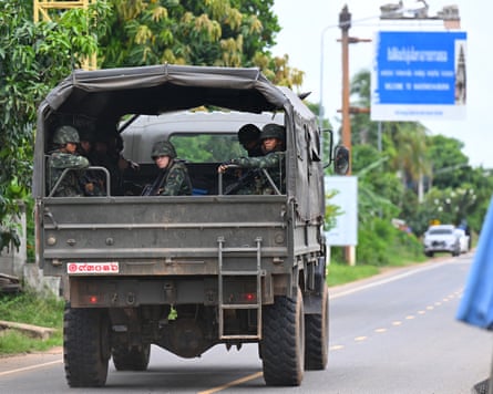 An army truck transports troops amid clashes between Thai and Cambodian soldiers along the disputed border in Prasat district in Thailand last year.