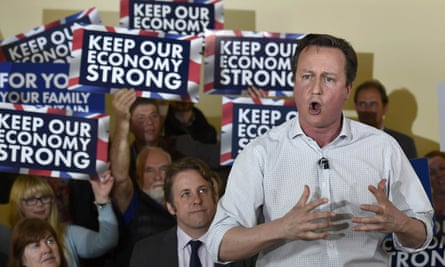 David Cameron speaks during a Conservative party campaign event before the general election