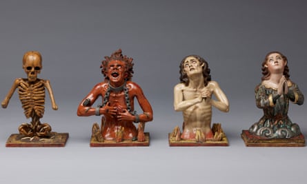 Caspicara, The Four Destinies of Man: Death, Soul in Hell, Soul in Purgatory, Soul in Heaven, Ecuador, attributed to Manuel Chile, circa 1775.