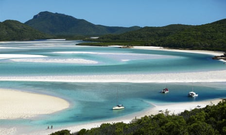 The swirling sands of Hill Inlet in Queensland’s Whitsunday islands.