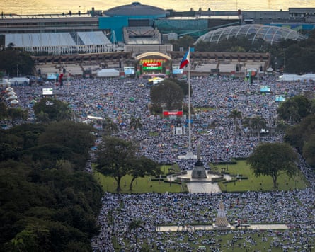 Aerial view of the mass protest