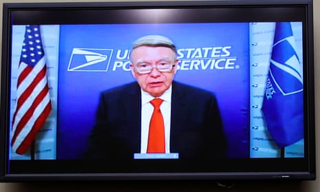The president of the US Postal Service board of governors, Robert Duncan, testifies remotely during a House oversight and reform committee hearing last month.