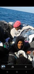 A photograph taken aboard a dingy that was allegedly pushed back by Malta to Libya.