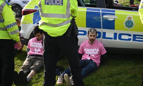 Nine arrested amid animal rights protest at Grand National | UK news | The Guardian