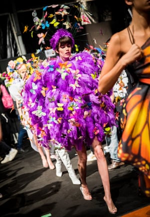 Backstage at Moschino