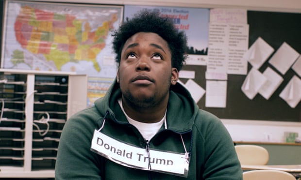 Still from Playing Politics, a video of a mock US election school debate