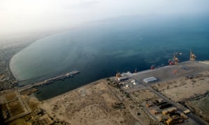 An aerial view of Gwadar port