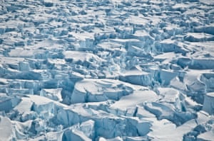 Crevasses near the grounding line of Pine Island Glacier, Antarctica