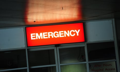 Emergency room sign at hospital