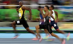 Athletics - Olympics: Day 9<br>RIO DE JANEIRO, BRAZIL - AUGUST 14:  Usain Bolt of Jamaica competes in the Men's 100 meter semifinal on Day 9 of the Rio 2016 Olympic Games at the Olympic Stadium on August 14, 2016 in Rio de Janeiro, Brazil.  (Photo by Cameron Spencer/Getty Images)