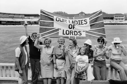 Female spectators holding a banner reference ‘Our Ladies of Lords’