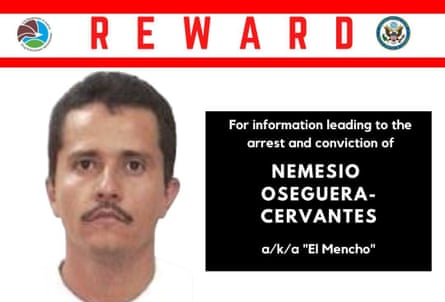 Poster from the Mexican authorities regarding the drug lord Nemesio Rubén Oseguera Cervantes