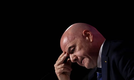 Gianni Infantino looking exasperated