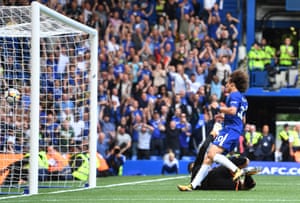 David Luiz side-foots in the second.