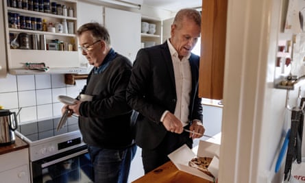 Claus Hjort Frederiksen (left) at home, with Lars Findsen