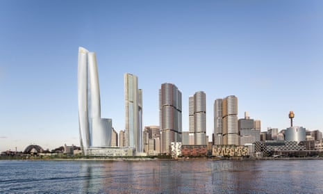 An artist’s impression for the proposed Crown hotel and high roller casino at Barangaroo in Sydney