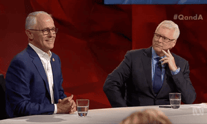 Malcolm Turnbull and Tony Jones on the ABC’s Q&A program