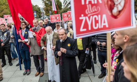 An anti-abortion demonstration in front of the Polish parliament in Warsaw.