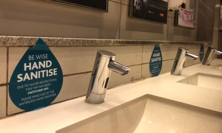 The taps in Cape Town airport were turned off and visitors were asked to use waterless hand sanitiser instead.