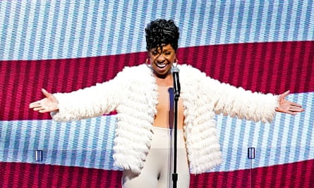 Gladys Knight performs the national anthem.