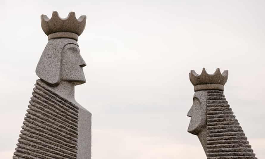 Statues of King Dinis and his Queen Isabel of Aragon, married in Trancoso June 1282.