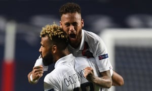 Neymar enjoys PSG’s Champions League victory over Atalanta.