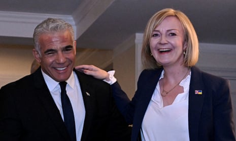 Liz Truss and Israeli prime minister Yair Lapid hold a bilateral meeting at the 77th UN general assembly in New York.