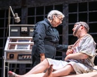 In a torture scene from 1984, Irene Macdougall leans over Jack Tarlton, restrained beside an old dial machine