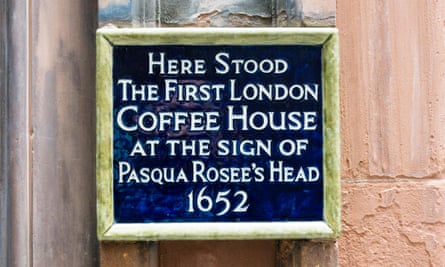 No mention of the slave trade … the plaque on the site of the first London Coffee House.