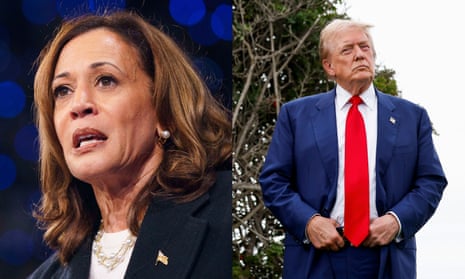 a side-by-side image of Kamala Harris and Donald Trump