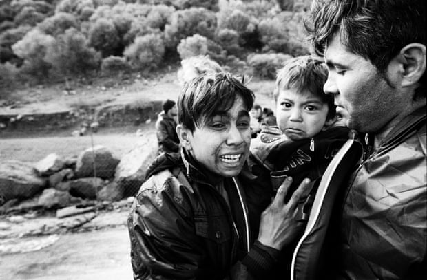 An Afghan family arrives in Lesbos