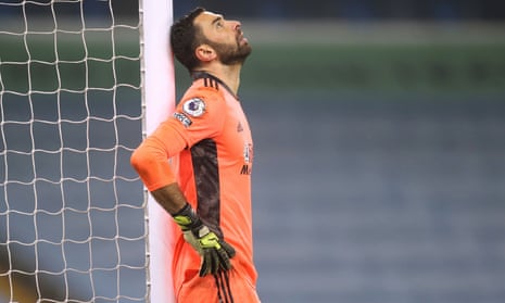 Wolves’ keeper Rui Patricio reacts after conceding a third goal.