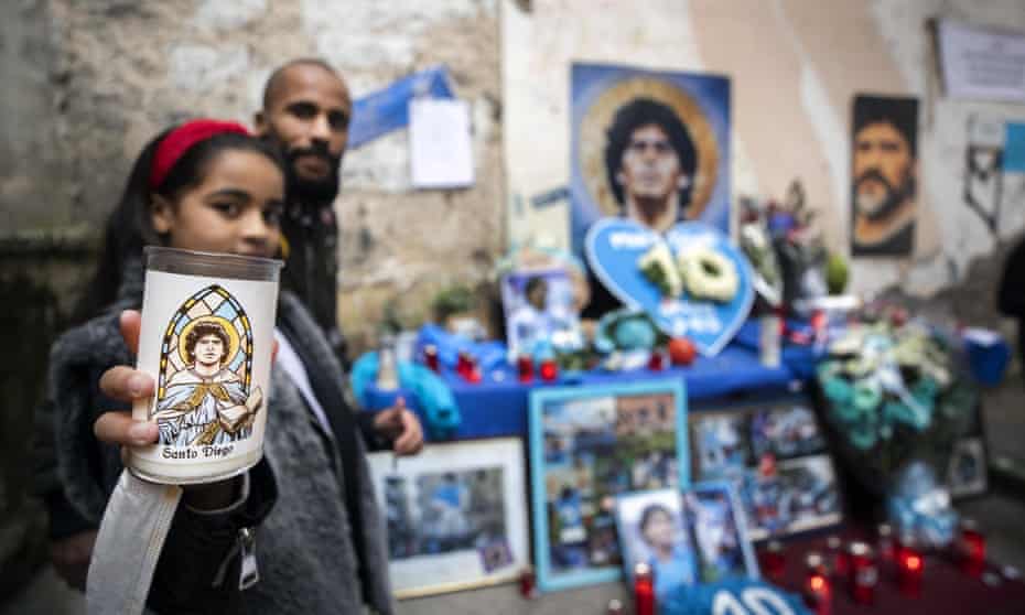 Tributes to Maradonna in Naples.